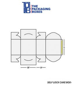 Self Lock Cake Boxes Template